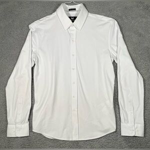 Buttercloth Shirt Mens White Medium Slim Fit Icy Cotton Button Up Stretch